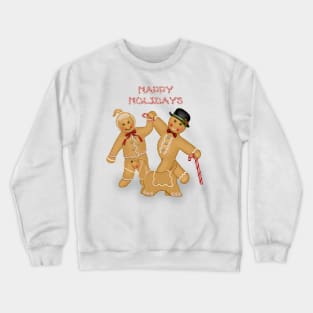 Christmas Gingerbread Trio with Candy Border Crewneck Sweatshirt